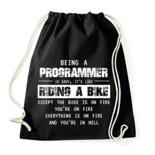 PRINTFASHION Being a programmer (white) - Sportzsák, Tornazsák - Fekete tornazsák