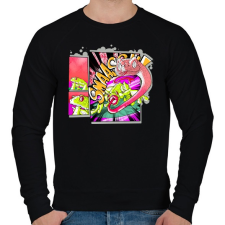 PRINTFASHION béka és kígyó - Férfi pulóver - Fekete férfi pulóver, kardigán