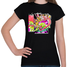 PRINTFASHION béka és kígyó - Női póló - Fekete női póló