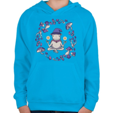 PRINTFASHION Béka és magic mushrooms - Gyerek kapucnis pulóver - Azúrkék