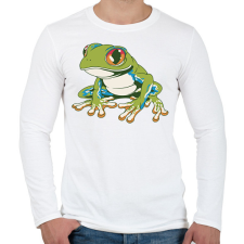 PRINTFASHION Béka - Férfi hosszú ujjú póló - Fehér férfi póló