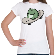 PRINTFASHION Béka gördeszkán - Női póló - Fehér női póló
