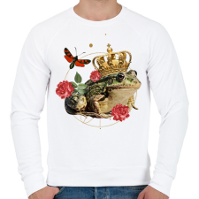 PRINTFASHION Béka király - Férfi pulóver - Fehér férfi pulóver, kardigán