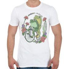 PRINTFASHION Béka pár biciklin - Férfi póló - Fehér férfi póló