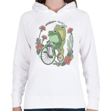 PRINTFASHION Béka pár biciklin - Női kapucnis pulóver - Fehér női póló