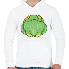 PRINTFASHION Béka saláta - Férfi kapucnis pulóver - Fehér férfi pulóver, kardigán