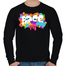 PRINTFASHION Béke és szerelem - Férfi pulóver - Fekete
