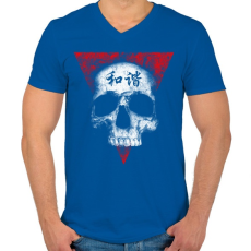 PRINTFASHION Békés koponya - Férfi V-nyakú póló - Királykék