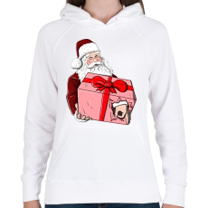 PRINTFASHION Belenéztél? - Női kapucnis pulóver - Fehér