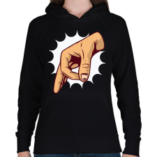 PRINTFASHION Belenéztél - Női kapucnis pulóver - Fekete női pulóver, kardigán