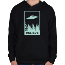 PRINTFASHION Believe  - Gyerek kapucnis pulóver - Fekete