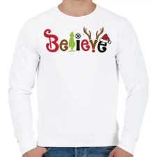 PRINTFASHION Believe in Christmas - Férfi pulóver - Fehér férfi pulóver, kardigán