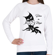 PRINTFASHION Believe in magic - Női pulóver - Fehér