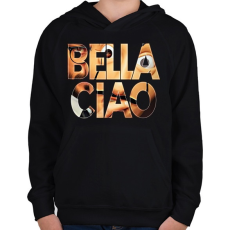 PRINTFASHION Bella Ciao-01 - Gyerek kapucnis pulóver - Fekete