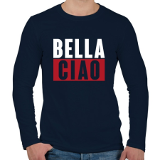 PRINTFASHION BELLA CIAO - fehér-piros - Férfi hosszú ujjú póló - Sötétkék férfi póló