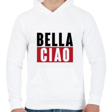 PRINTFASHION BELLA CIAO - fekete-piros - Férfi kapucnis pulóver - Fehér