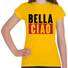 PRINTFASHION BELLA CIAO - fekete-piros - Női póló - Sárga