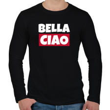 PRINTFASHION BELLA CIAO - Férfi hosszú ujjú póló - Fekete férfi póló