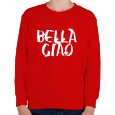 PRINTFASHION Bella ciao graffiti fehér - Gyerek pulóver - Piros gyerek pulóver, kardigán