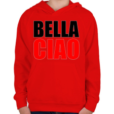 PRINTFASHION Bella ciao - Gyerek kapucnis pulóver - Piros gyerek pulóver, kardigán