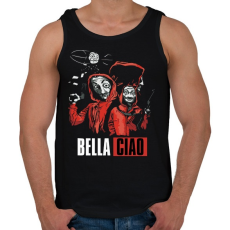 PRINTFASHION Bella Ciao - Nagy Pénzrablás - Money Heist - Casa de Papel - Férfi atléta - Fekete