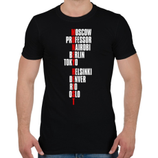 PRINTFASHION Bella Ciao - Nagy Pénzrablás - Money Heist - Casa de Papel - Férfi póló - Fekete