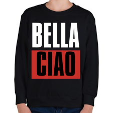 PRINTFASHION Bella Ciao - Nagy Pénzrablás - Money Heist - Casa de Papel - Gyerek pulóver - Fekete gyerek pulóver, kardigán