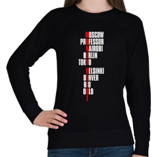 PRINTFASHION Bella Ciao - Nagy Pénzrablás - Money Heist - Casa de Papel - Női pulóver - Fekete
