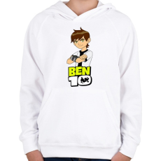 PRINTFASHION Ben ten - Gyerek kapucnis pulóver - Fehér