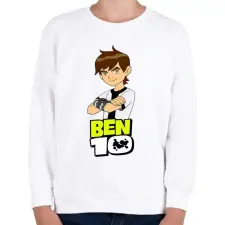 PRINTFASHION Ben ten - Gyerek pulóver - Fehér gyerek pulóver, kardigán