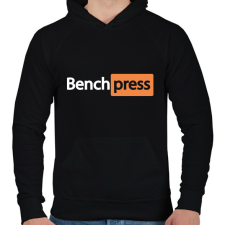 PRINTFASHION BenchPress - Férfi kapucnis pulóver - Fekete férfi pulóver, kardigán