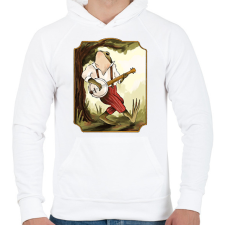 PRINTFASHION Bendzszó béka - Férfi kapucnis pulóver - Fehér férfi pulóver, kardigán