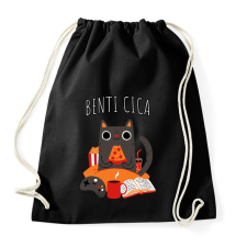 PRINTFASHION Benti cica - Sportzsák, Tornazsák - Fekete tornazsák