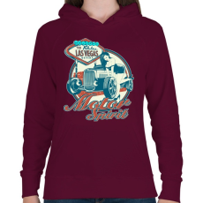 PRINTFASHION Benzin - Női kapucnis pulóver - Bordó