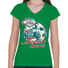 PRINTFASHION Benzin - Női V-nyakú póló - Zöld