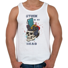 PRINTFASHION Beragadt a fejembe - Férfi atléta - Fehér