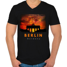 PRINTFASHION berlin - Férfi V-nyakú póló - Fekete