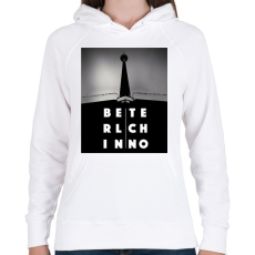 PRINTFASHION Berlin techno - Női kapucnis pulóver - Fehér