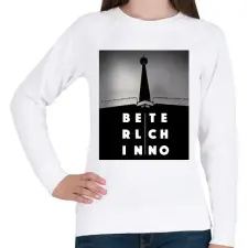 PRINTFASHION Berlin techno - Női pulóver - Fehér női pulóver, kardigán
