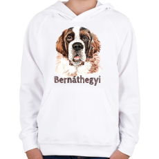 PRINTFASHION Bernáthegyi - Gyerek kapucnis pulóver - Fehér