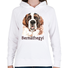 PRINTFASHION Bernáthegyi - Női kapucnis pulóver - Fehér női pulóver, kardigán