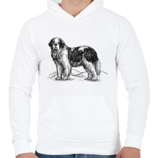 PRINTFASHION Bernáthegyi kutya rajz - Férfi kapucnis pulóver - Fehér férfi pulóver, kardigán