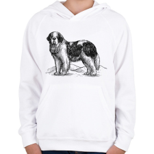 PRINTFASHION Bernáthegyi kutya rajz - Gyerek kapucnis pulóver - Fehér gyerek pulóver, kardigán