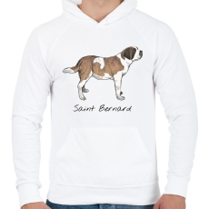 PRINTFASHION Bernáthegyi kutyafajta - Férfi kapucnis pulóver - Fehér