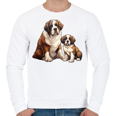 PRINTFASHION Bernáthegyi kutyák - Férfi pulóver - Fehér