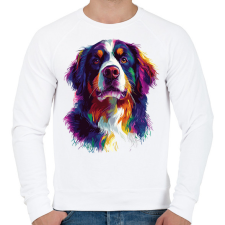 PRINTFASHION Berni Pásztorkutya - Férfi pulóver - Fehér férfi pulóver, kardigán