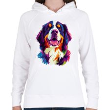 PRINTFASHION Berni Pásztorkutya Portré - Női kapucnis pulóver - Fehér női pulóver, kardigán