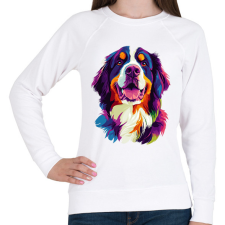 PRINTFASHION Berni Pásztorkutya Portré - Női pulóver - Fehér női pulóver, kardigán