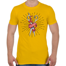 PRINTFASHION Best barber in the city - Férfi póló - Sárga férfi póló