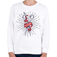 PRINTFASHION Best barber in the city - Gyerek pulóver - Fehér gyerek pulóver, kardigán